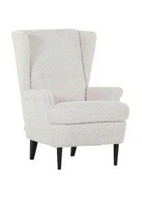 Mid.you Ohrensessel , Weiß , Textil , Buche , massiv , 72x104x85 cm , Wohnzimmer, Sessel, Ohrensessel