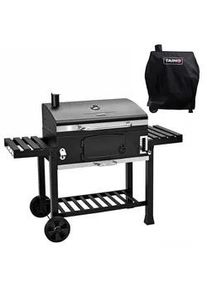 Taino Holzkohlegrill und Smoker Set Hero Xxl , Schwarz , Metall , 142x111x46 cm , Grills & Outdoor-Küchen, Holzkohlegrills