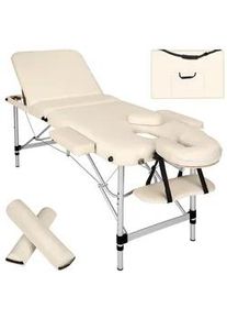 TecTake Massageliege 3 Zonen, 210 x 95 x 89 cm,beige , Beige , Metall , 95x89x210 cm , Freizeit, Wellness, Körperpflege, Wohlfühlprodukte