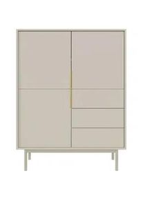 Selsey Highboard Viviaro Graubeige 104 cm , Greige , Metall , 3 Schubladen , 104x134x39 cm , Wohnzimmer, Kommoden & Sideboards, Highboards