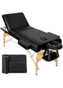 TecTake Massageliege 3 Zonen Somwang,218 x 102 x 90 cm,schwarz , Schwarz , Holz , 102x90x218 cm , Freizeit, Wellness, Körperpflege, Wohlfühlprodukte