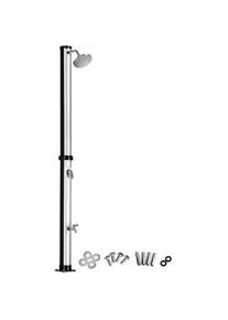 TecTake Solardusche Tinto,inklusive Wasserhahn,schwarz/silber , Schwarz, Silberfarben , Kunststoff , 15.5x221x42.5 cm , Freizeit, Pools und Wasserspaß, Gartenduschen