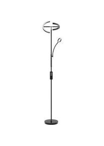 TecTake Deckenfluter Auralis,31,5 x 188 cm ,schwarz , Schwarz , Metall , Rund , LED integrated , 31.5x188x31.5 cm , Ce , Lampen & Leuchten, Innenbeleuchtung, Stehlampen, Stehlampen