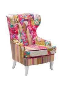 Beliani Sessel Patchwork mehrfarbig/fuchsia Molde , Weiß, Braun, Pink, Multicolor , Textil , 70x100x80 cm , Wohnzimmer, Sessel, Polstersessel