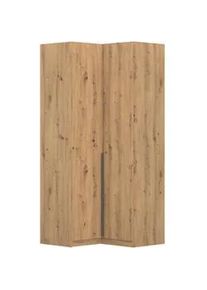 Rauch Möbel Eckkleiderschrank , Eiche Artisan , Holzwerkstoff , 7 Fächer , 100x229x102 cm , Blauer Engel, Goldenes M, BQ - Bündnis für Qualität, Made in Germany , Schlafzimmer, Kleiderschränke, Eckschränke