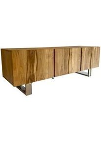 Livetastic Lowboard , Akaziefarben , Holz , Akazie , massiv , 3 Fächer , 160x56x46 cm , stehend, handgemacht , Holzmöbel, Wohnwände Holz, Lowboards Holz