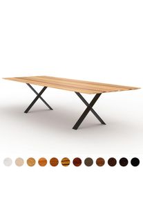 Couchtisch Kernesche nach Maß solide Esche mit buntem Kern Massivholz nachhaltig und einzigartig plus Stahlgestell handgefertigt