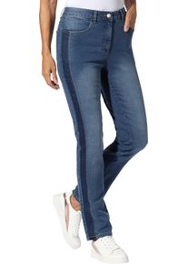 Dames High waist jeans met goudkleurig borduursel blue-bleached Maat 50