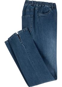 Dames Jeans met wijde pijpen en split blue-stonewashed Maat 44