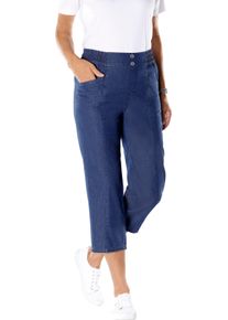 Dames 3/4-jeans met decoratieve knopen blue-stonewashed Maat 38