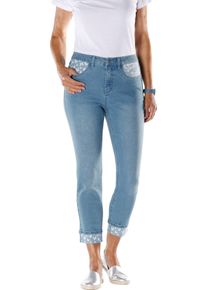 Dames 7/8-jeans met vlinderinzetten blue-bleached Maat 56