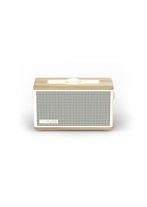 pure Classic Aura - De draagbare Bluetooth-luidspreker met sfeerverlichting, Katoen wit/Eiken