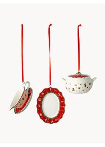Villeroy & Boch Villeroy & Boch Porcelain Tree Pendants Toy's Delight, Set of 3 Red China Set med olika storlekar