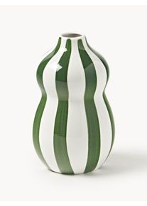 Hand-Painted Christmas Vase Ellen, H 18 cm Green Ceramic Ø 12 x H 18 cm | Westwing Collection