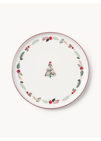 Porcelánový vianočný servírovací tanier Eve Červená, Zelená, Biela Porcelán Ø 33 x V 3 cm | Westwing Collection