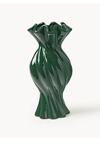 Glaseret Vase Sweety, H 30 cm Grøn Keramik Ø 14 x H 30 cm | Westwing Collection