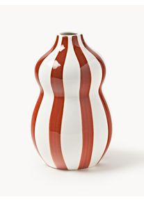 Hand-Painted Christmas Vase Ellen, H 18 cm Red Ceramic Ø 12 x H 18 cm | Westwing Collection