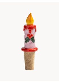 &k Amsterdam Hand-Painted Dolomite Bottle Stopper Candle Orange, Pink, Rose, Red Ceramic Ø 4 x H 11 cm