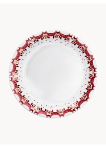 Bjørn Wiinblad Bjørn Wiinblad Håndmalede julemiddagsplader Guirlande, 4 stykker Rød Porcelæn Ø 29 cm