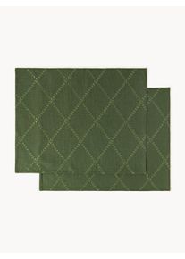 Vy&scaron;&iacute;van&eacute; vianočn&eacute; prestierania Hedda, 2 ks Zelen&aacute; Bavlna &Scaron; 40 x D 50 cm | Westwing Collection