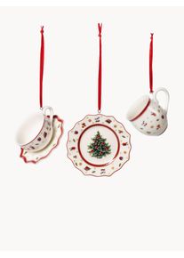 Villeroy & Boch Villeroy & Boch Porcelain Tree Pendants Toy's Delight, Set of 3 Red China Set med olika storlekar