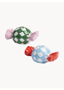 &k Amsterdam Súprava ručne maľovanej soľničky a koreničky Check, 2 ks Farebná Keramika Š 8 x V 4 cm