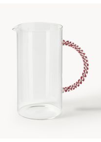 Ručne fúkaný džbán Neve, 1,2 l Červená, Transparentná, Biela Sklo 1,2 l | Westwing Collection