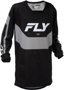 Fly Racing Kinetic, jersey youth , color: Black/Grey , size: YL