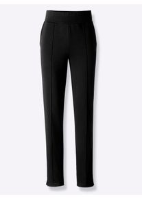 Damen Freizeithose mit Seitenschlitzen in schwarz ,Größe 36/38, Witt, 50% Baumwolle, 50% Polyester