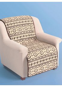 unisex Fauteuilfoulard in bruin gedessineerd ,maat 0, WITT, 100% Scheerwol