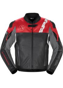 Spidi DP-Progressive, leather jacket , color: Black/Red/White/Grey , size: 52