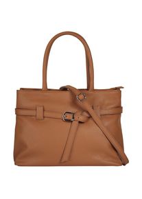 CLUTY , Henkeltasche, echt Leder, Made in Italy , cognac