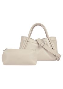 CLUTY , Henkeltasche »2 in 1«, echt Leder, Made in Italy , beige