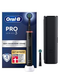 Oral-B , Elektrische Zahnbürste »Pro 3 3500«, 2 St. Aufsteckbürsten, 3 Putzmodi , schwarz , WIEDERAUFLADBARE ZAHNBÜRSTE mit langanhaltendem...