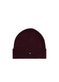 Tommy Hilfiger , Strickmütze »TH FLAG PIMA COTTON BEANIE«, mit Logostickerei , Deep Burgundy Melange