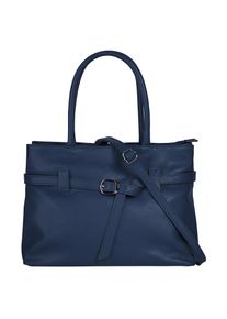 CLUTY , Henkeltasche, echt Leder, Made in Italy , blau