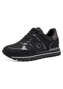 Tamaris , Plateausneaker, Plateau, Freizeitschuh, Halbschuh, Schnürschuh im Materialmix , schwarz kombiniert , 36 , 36 , Sportiver Plateausneaker...