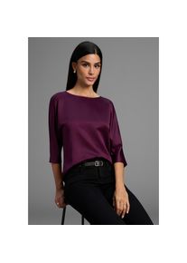 Laura Scott , Satinbluse elegante Bluse mit weiten Ärmeln - NEUE KOLLEKTION , bordeaux , 36 , 36 , Blusenshirt mit 3/4-Fledermausärmeln für...