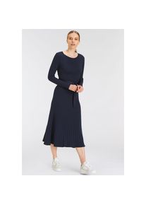 DELMAO , Strickkleid, in ausgestellter Form mit passendem Gürtel , marine , N-Gr , 38 -N-Gr , 38 , Maxikleid von DELMAO
