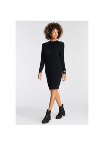 Boysen's Boysen's , Strickkleid, aus modischem Grobstrick mit Zierkordeln , schwarz , N-Gr , 46 -N-Gr , 46 , Langarm mit Raglanärmeln, ideal für bedeckte...