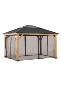 Xxxl Pavillon-Seitenteil , Braun , Textil , 399x220 cm , Sonnenschutz, Pavillons