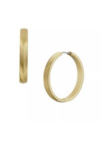 Fossil Gioielleria - Harlow Linear Texture Stainless Steel Hoop Earring gold