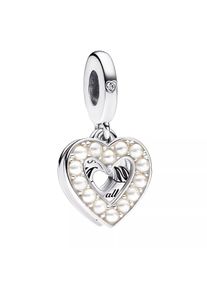Pandora Gioielleria - Pearlescent White Heart Double Dangle white