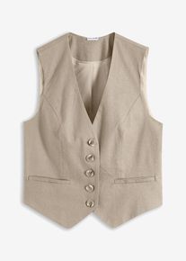 Vest i lett viskosemiks, beige, størrelse 46, bonprix