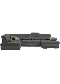 Beldomo Style Wohnlandschaft , Grau , Textil , Uni , U-Form , 371x260 cm , erweiterbar, Typenauswahl, Bettkasten erhältlich, Fußauswahl, Stoffauswahl, planbar, seitenverkehrt erhältlich, Bettfunktion erhältlich, Hocker erhältlich, Rücken echt , Wohnzimmer, Sofas & Couches, Wohnlandschaften, Wohnlandschaften in U-Form