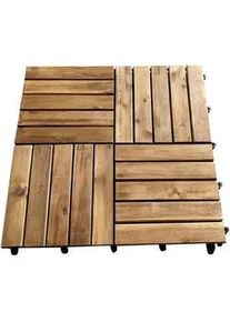 Ambia Garden Terrassenfliese , Schwarz, Akaziefarben , Holz, Kunststoff , Akazie , massiv , 50x50x2.4 cm , Teppiche und Böden, Terrassenböden & Balkonböden, Terrassenfliesen