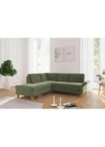 Sit & More Sit & More Ecksofa , Hellgrün , Textil , Buche , massiv , Ottomane links, L-Form , 240x216 cm , Goldenes M, Oeko-Tex® Standard 100, Made in Europe, DGM-Klimapakt , Schlafen auf Sitzhöhe, Rücken echt, Armteil rechts , Wohnzimmer, Sofas & Couches, Wohnlandschaften, Ecksofas
