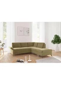 Sit & More Sit & More Ecksofa , Olivgrün , Textil , Ottomane rechts, L-Form , 240x216 cm , Goldenes M, Oeko-Tex® Standard 100, Made in Europe, DGM-Klimapakt , Rücken echt, Armteil links , Wohnzimmer, Sofas & Couches, Wohnlandschaften, Ecksofas