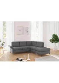 Sit & More Sit & More Ecksofa , Dunkelgrau , Textil , Ottomane rechts, L-Form , 240x216 cm , Goldenes M, Oeko-Tex® Standard 100, Made in Europe, DGM-Klimapakt , Rücken echt, Armteil links , Wohnzimmer, Sofas & Couches, Wohnlandschaften, Ecksofas