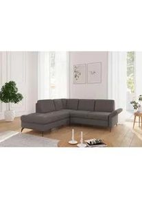 Sit & More Sit & More Ecksofa , Schlammfarben , Textil , Ottomane links, L-Form , 240x216 cm , Goldenes M, Oeko-Tex® Standard 100, Made in Europe, DGM-Klimapakt , Schlafen auf Sitzhöhe, Rücken echt, Armteil rechts , Wohnzimmer, Sofas & Couches, Wohnlandschaften, Ecksofas